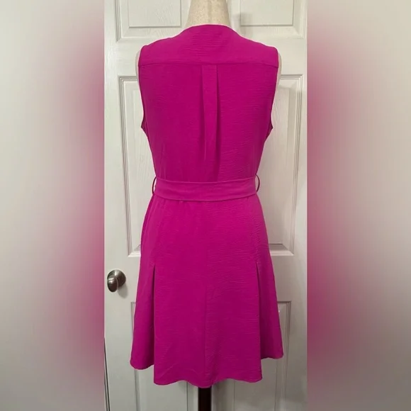 DKNY Fuchsia Button-Down Midi Dress - Picture 4 of 12